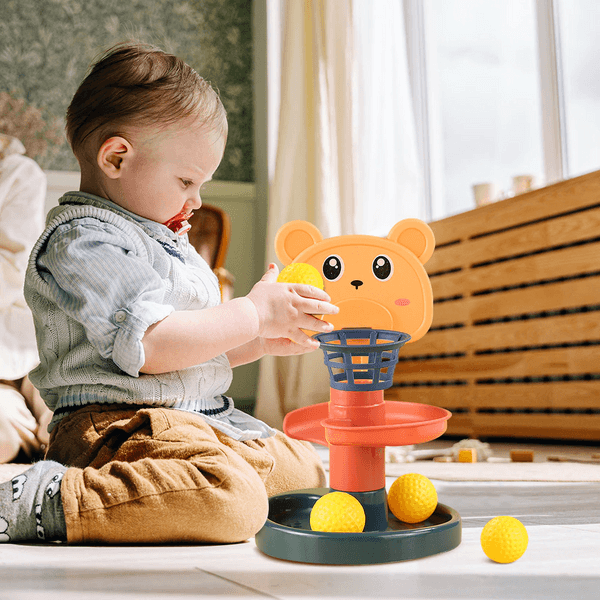 Brinquedo Montessori - Tobogã de bolinha - universo pequenino