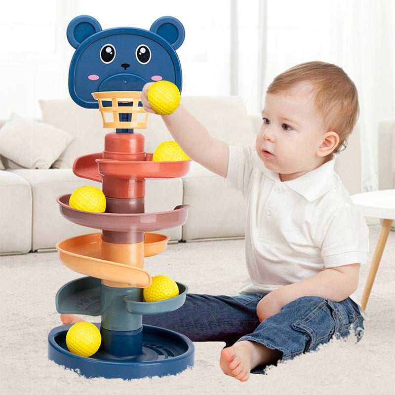 Brinquedo Montessori - Tobogã de bolinha - universo pequenino