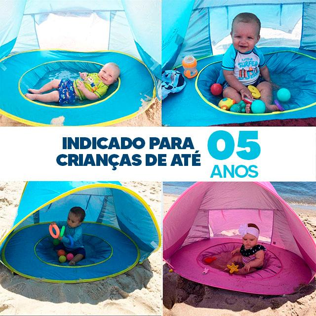 Barraca de Praia Infantil com Piscina e Proteção UV - universo pequenino