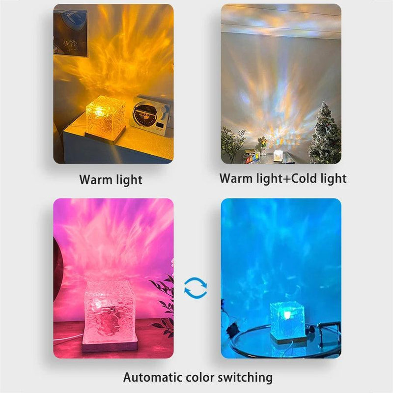 Auralight Cubo Projetor de Luz ondas de oceano com 16 cores