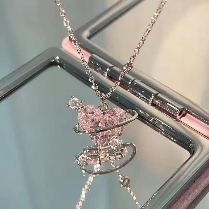 Colar Pink crystal