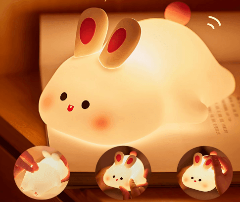LumiLapin - Luminária em Silicone de Coelhinho Fofo Recarregável