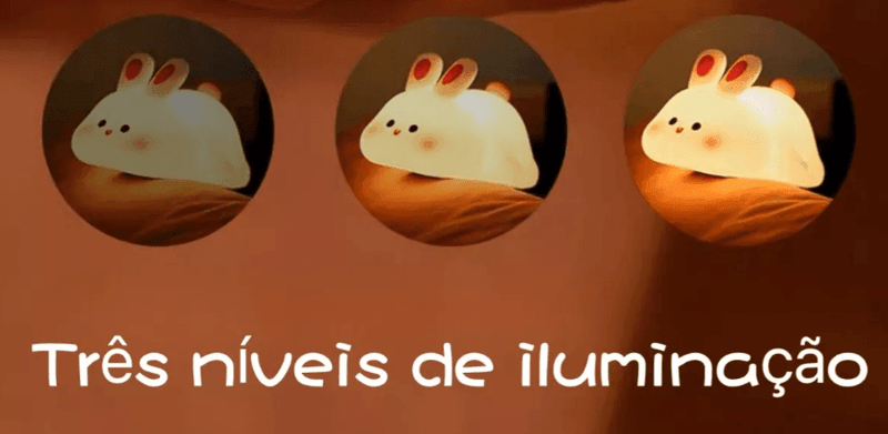 LumiLapin - Luminária em Silicone de Coelhinho Fofo Recarregável