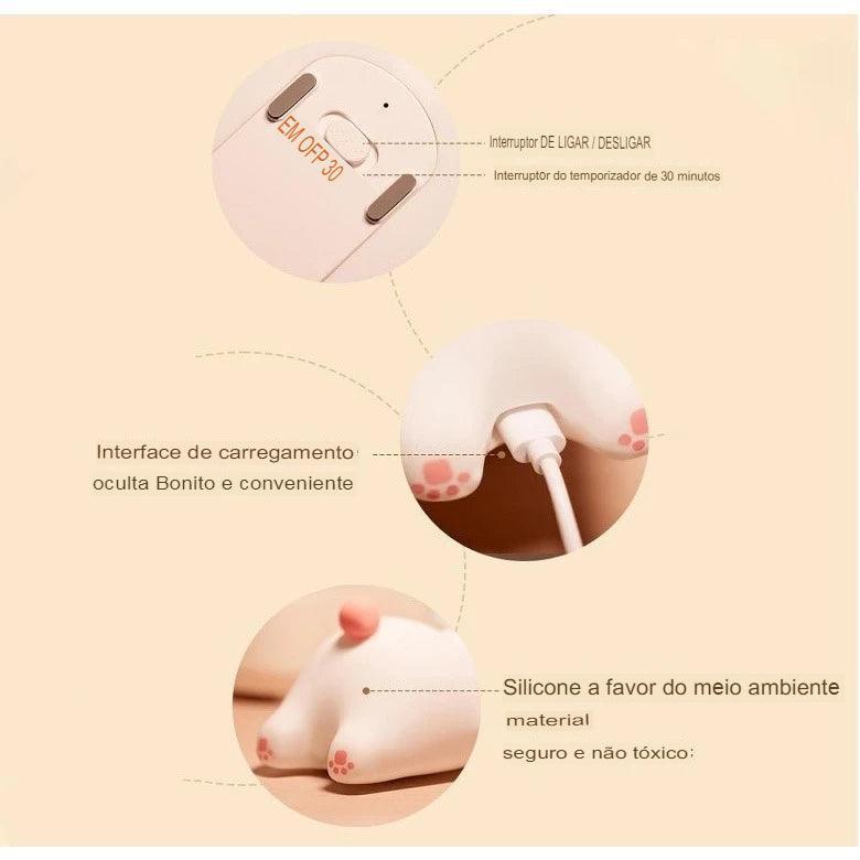 LumiLapin - Luminária em Silicone de Coelhinho Fofo Recarregável